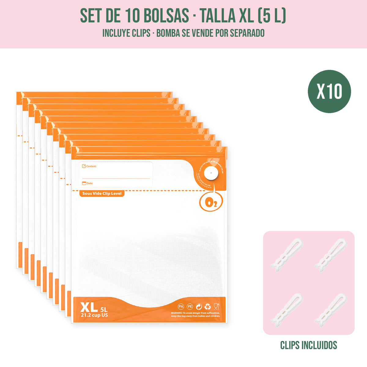 Set Bolsa al Vacio talla XL