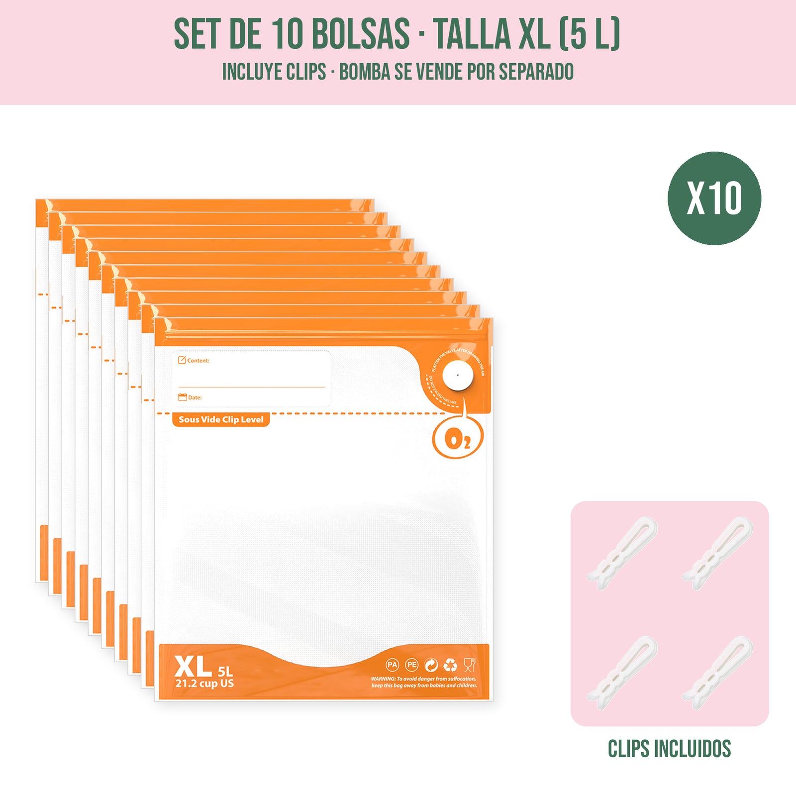 Set Bolsa al Vacio talla XL