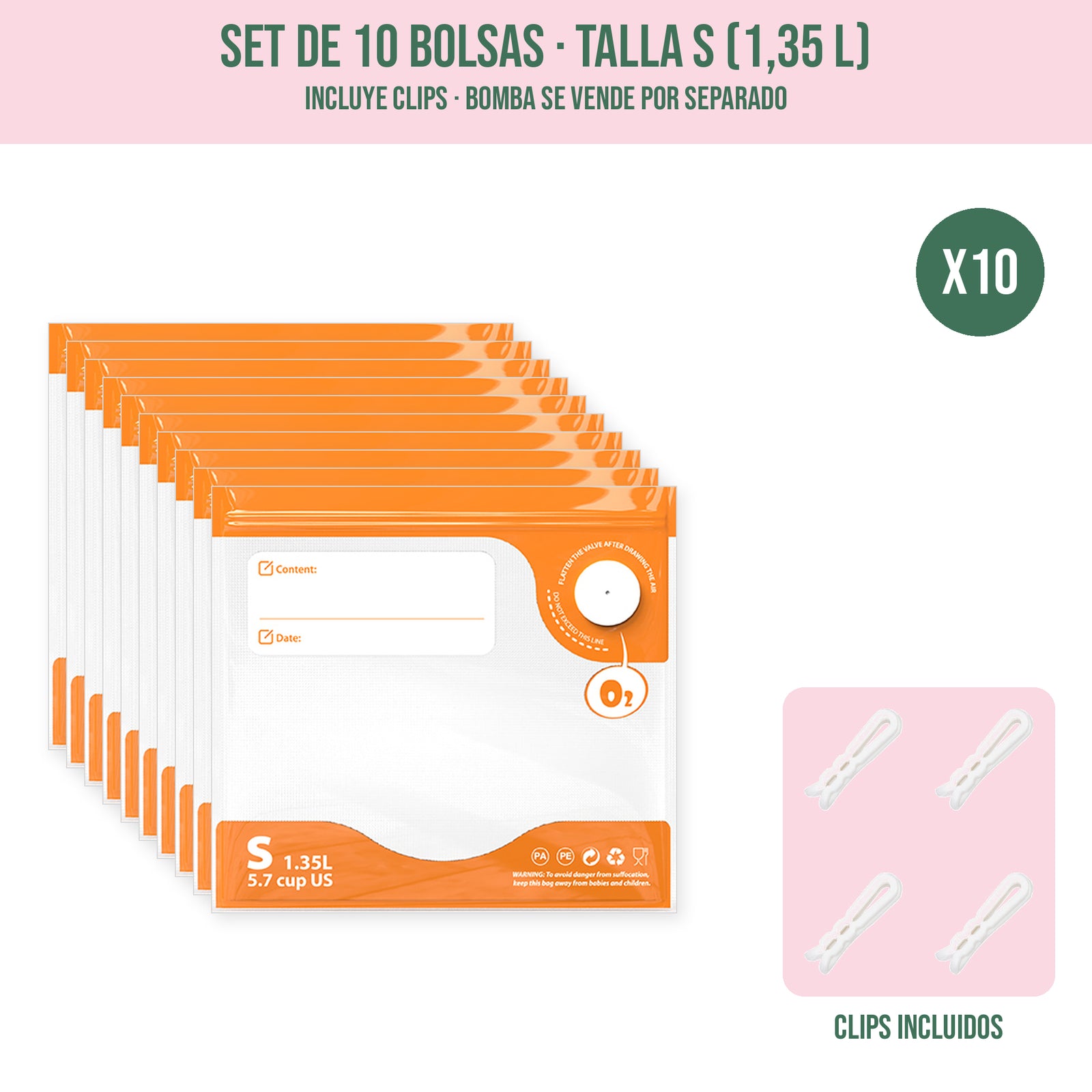 Set Bolsa al Vacio Talla S